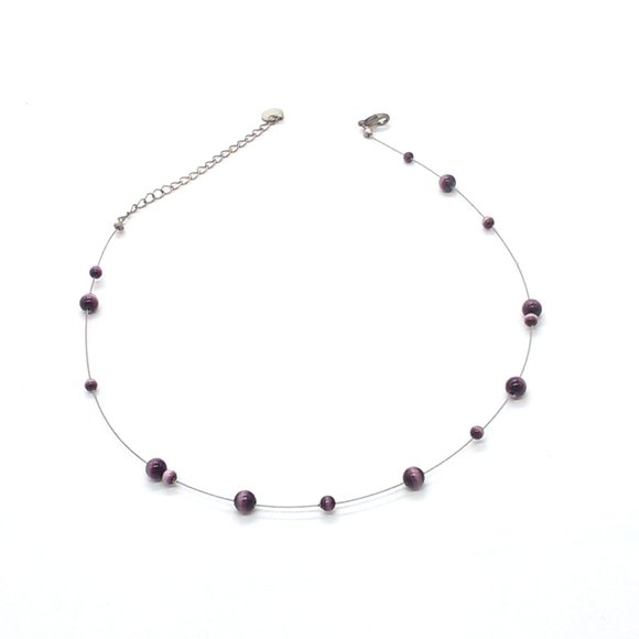 Kenneth Cole Beaded Wire Necklace 15-18" Lobster Clasp Signed - Picture 3 of 6